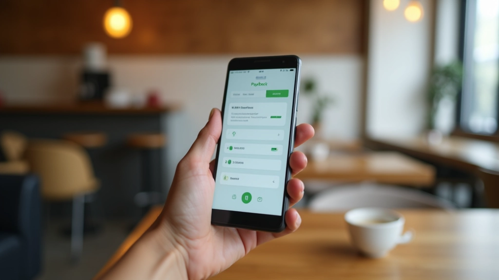 Smartphone mit offener Payback-App, verschiedene Angebote und Punkte sichtbar