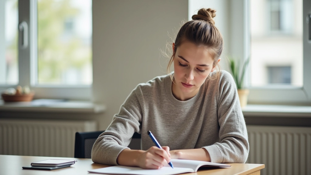Person schreibt Notizen zum Thema Punkte-Management in ein Notizbuch